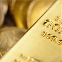 Gold bars and gold coins